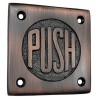 Square "PUSH" Brass Door Sign 